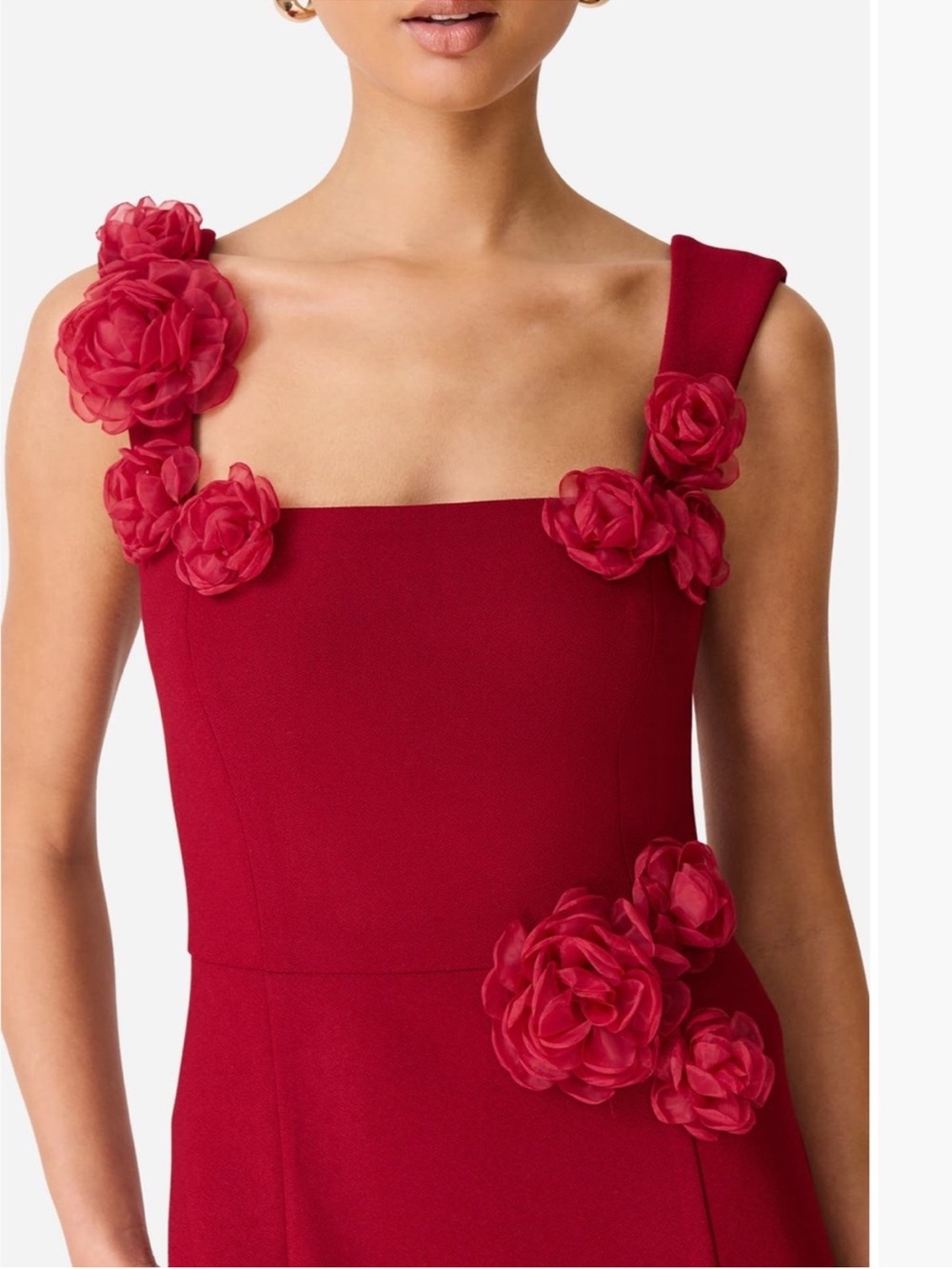 elliatt evanora red wine high low 3d floral applique maxi gown dress size XL NEW - Picture 11 of 13